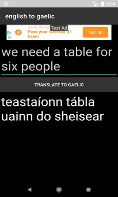 english to gaelic translator android App screenshot 0